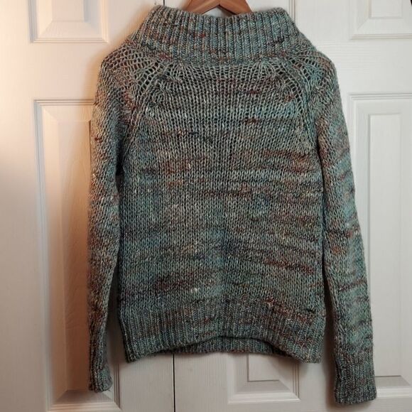 Anthro MOTH Alpaca Blend Marled Mock Neck Sweater - Picture 6 of 7